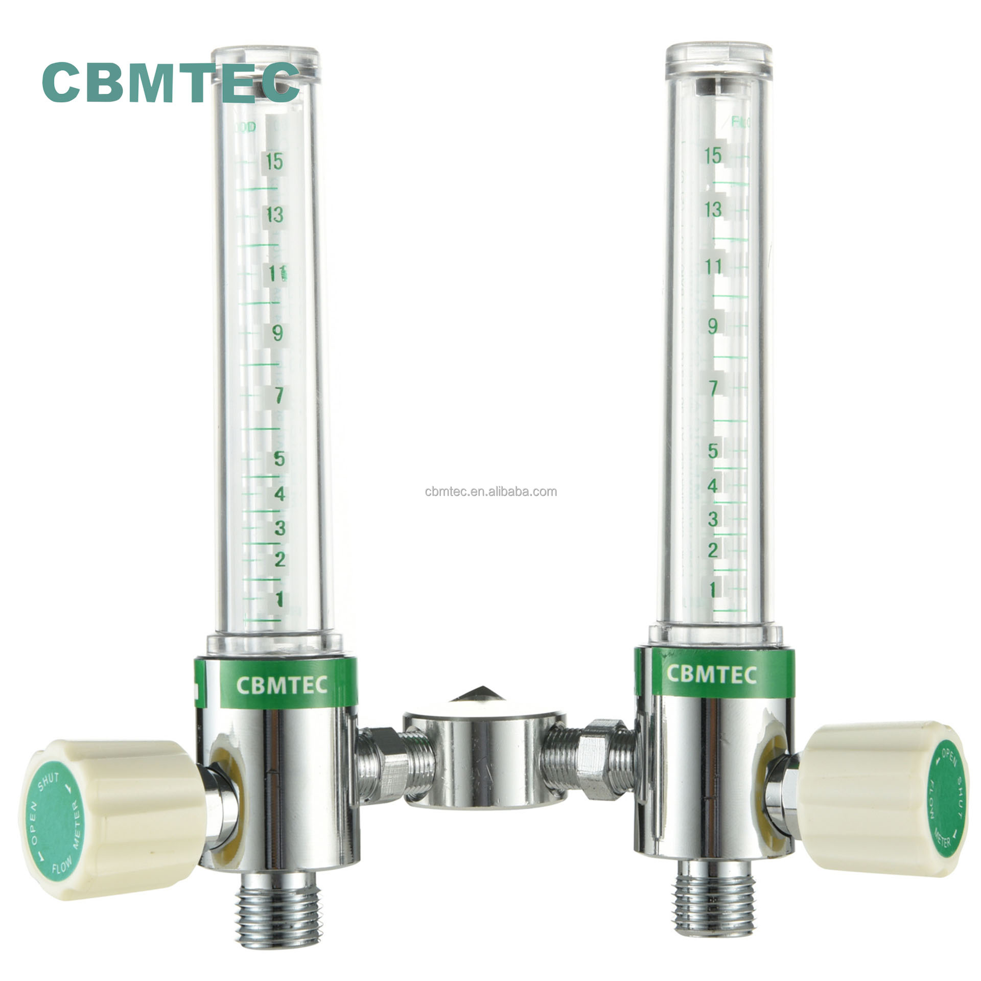 Medical double DIN float-type Oxygen Flowmeters